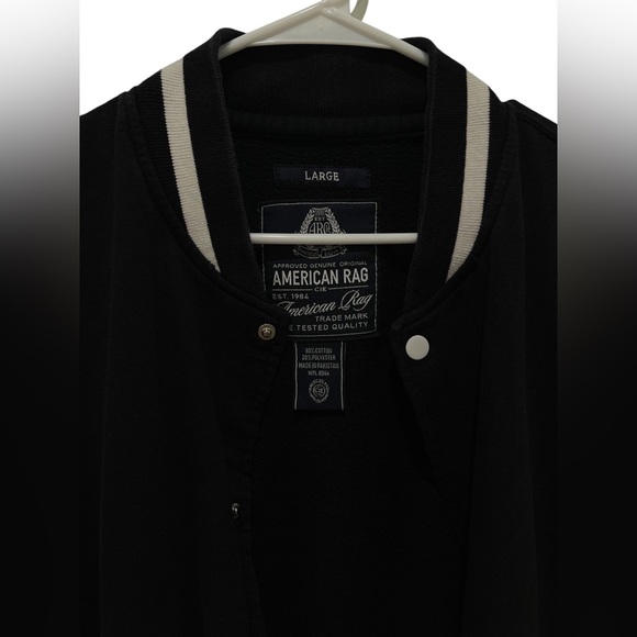 American Rag Black & White Varsity Style Jacket Large - Picture 6 of 6